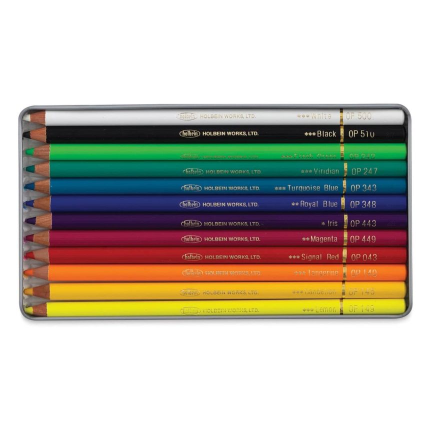 Holbein Artist Colored Pencil Tin Set of 12 Design Tones