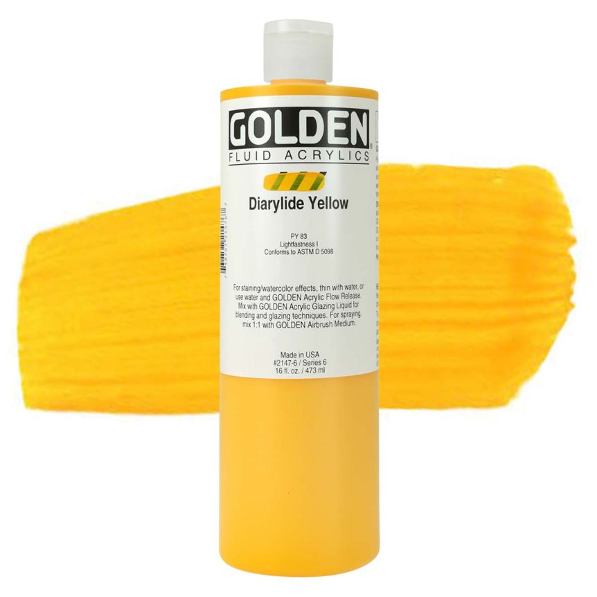 GOLDEN Fluid Acrylics Diarylide Yellow, 16oz