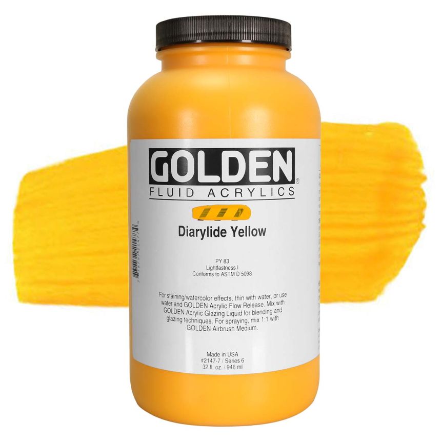 GOLDEN Fluid Acrylics Diarylide Yellow, 32oz