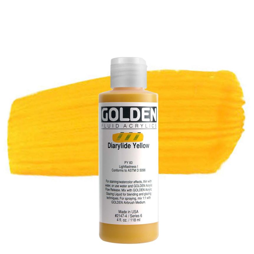 GOLDEN Fluid Acrylics Diarylide Yellow, 4oz