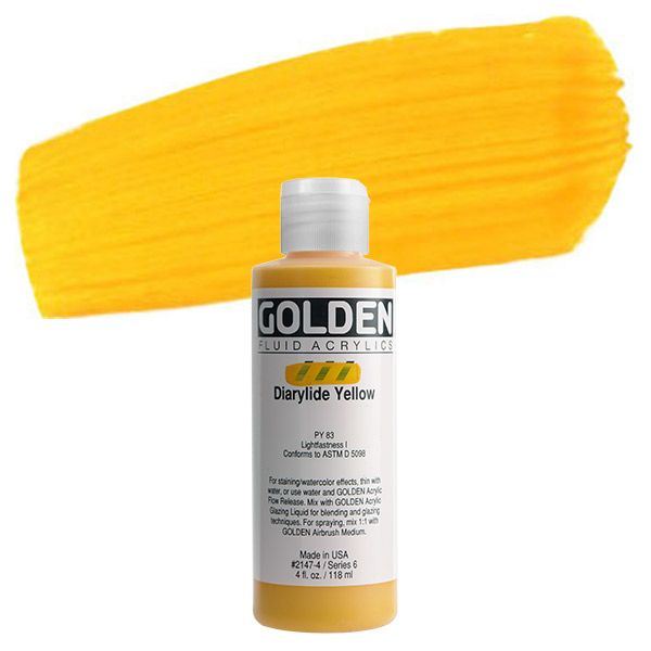 GOLDEN Fluid Acrylics Diarylide Yellow 4 oz Jerry's Artarama