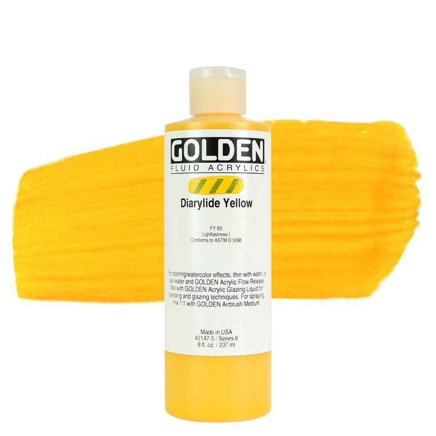 GOLDEN Fluid Acrylics Diarylide Yellow, 8oz