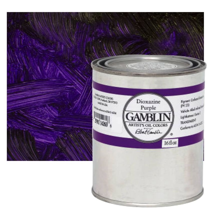 Gamblin Artists Oil - Dioxazine Purple, 16oz Can