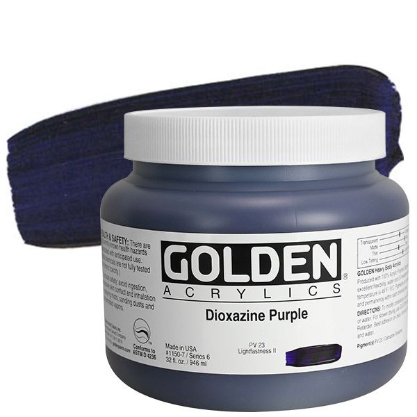 GOLDEN Heavy Body Acrylic 32 oz Jar - Dioxazine Purple
