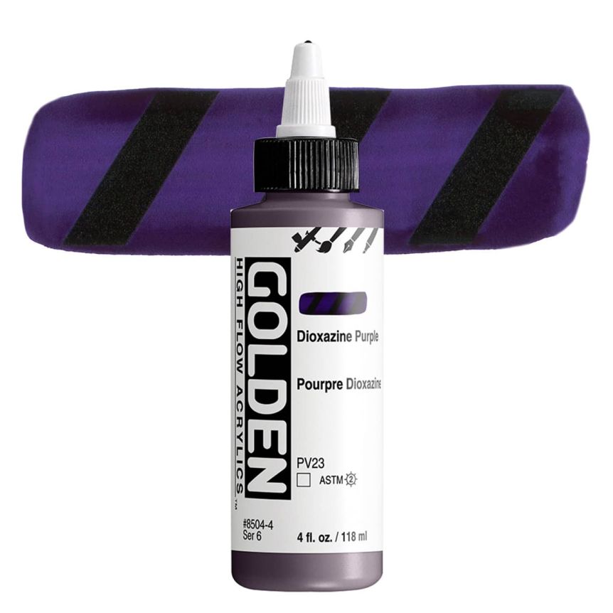 Golden High Flow Acrylic - Dioxazine Purple, 4oz Bottle