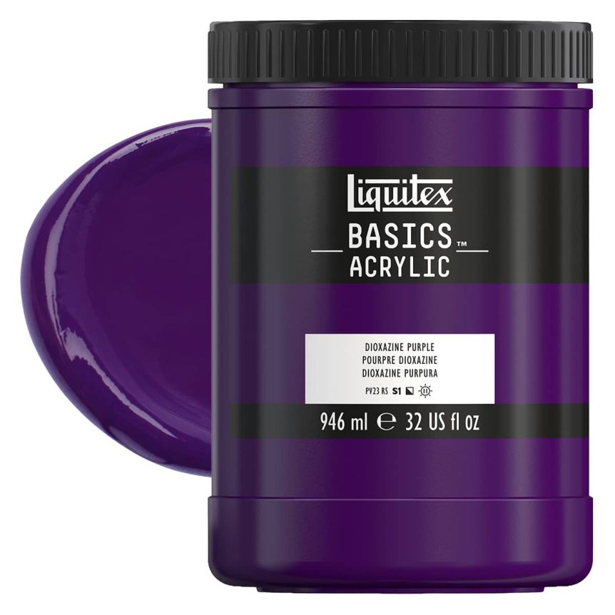 Liquitex Basics Acrylic Paint - Dioxazine Purple, 32oz Jar