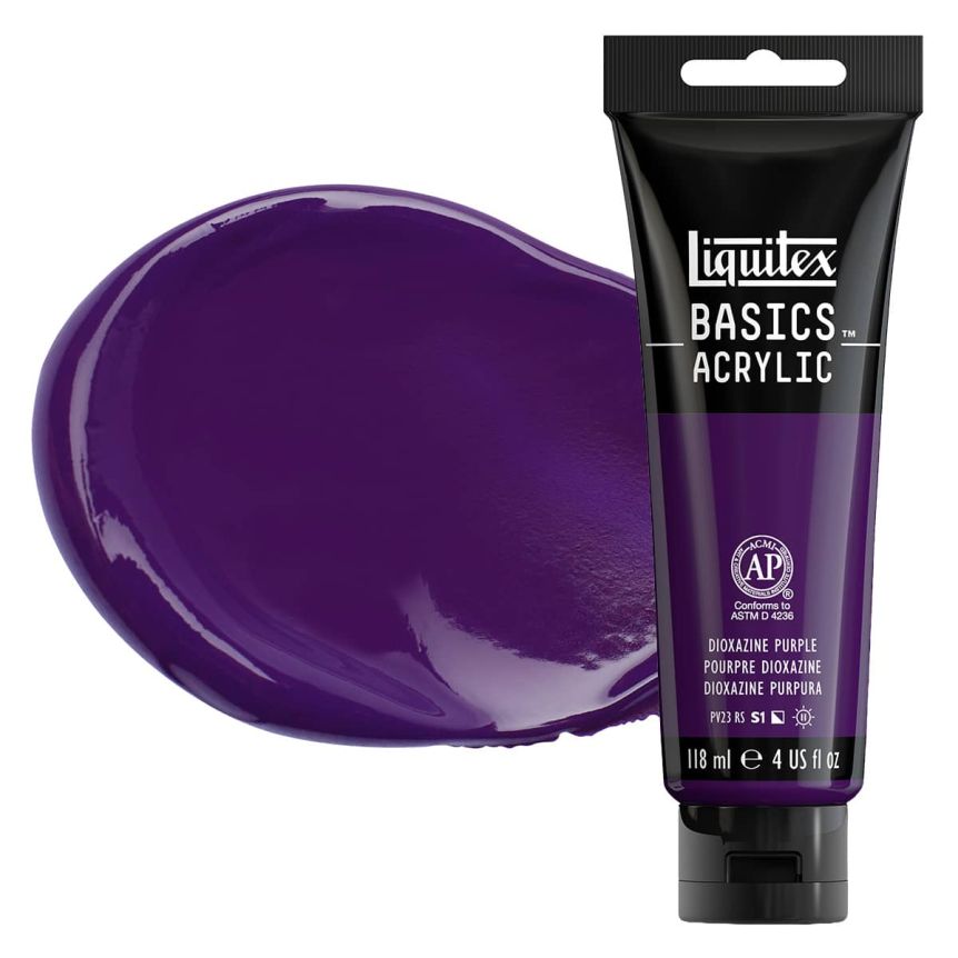 Liquitex Basics Acrylic Paint - Dioxazine Purple, 4oz Tube