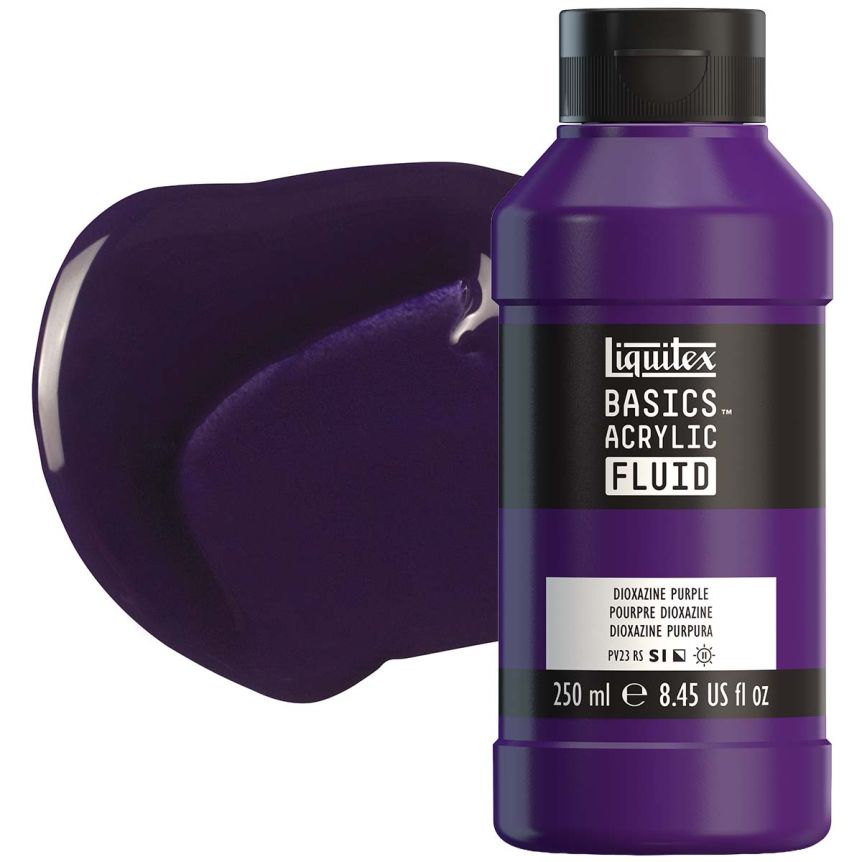 Liquitex Basics Fluid Acrylic - Dioxazine Purple, 250ml Bottle