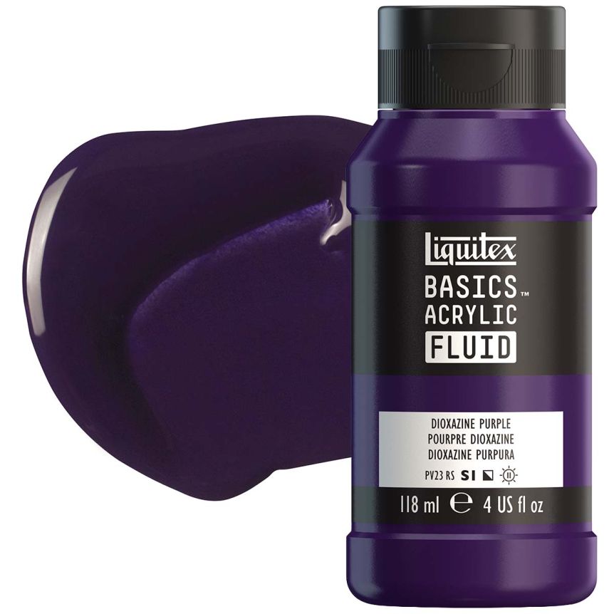 Liquitex Basics Fluid Acrylic - Dioxazine Purple, 4oz Bottle