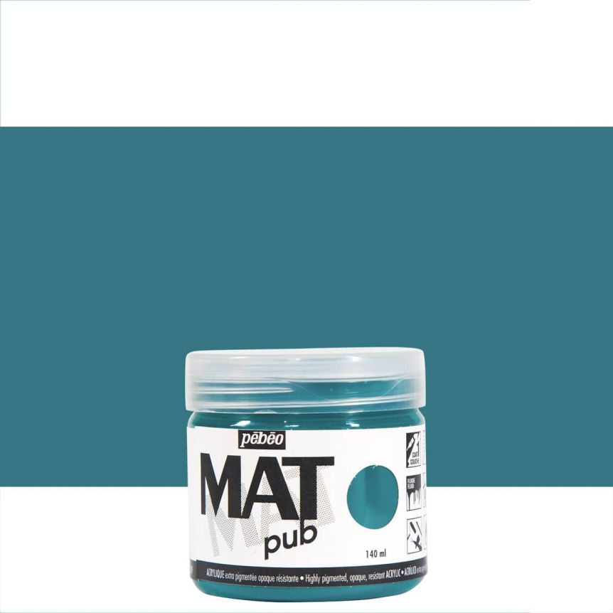 Pebeo Acrylic Mat Pub - Duck Green, 140ml
