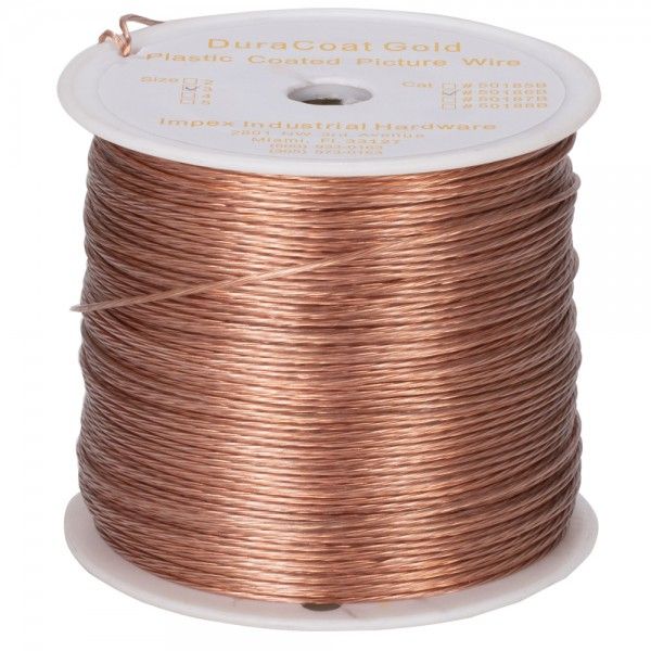 Duracoat Gold Plastic Coated Picture Wire #3 (5 lb. Spool - Holds up to 20lbs)