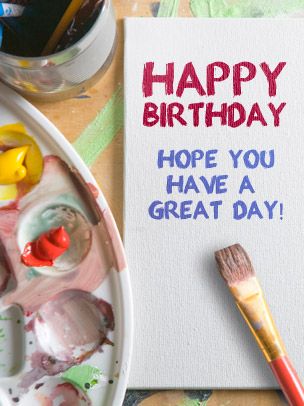 Birthday Art eGift Card - Painted on Canvas - Electronic Gift Card eGift Card