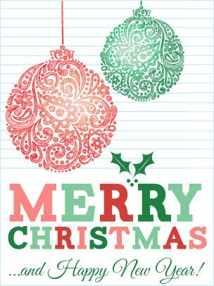 Merry Christmas Elegant Ornaments - eGift Card