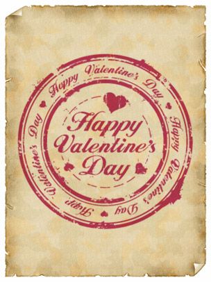 Valentine&#39;s Day Art eGift Card - Stamp On Parchment - electronic gift card eGift Card