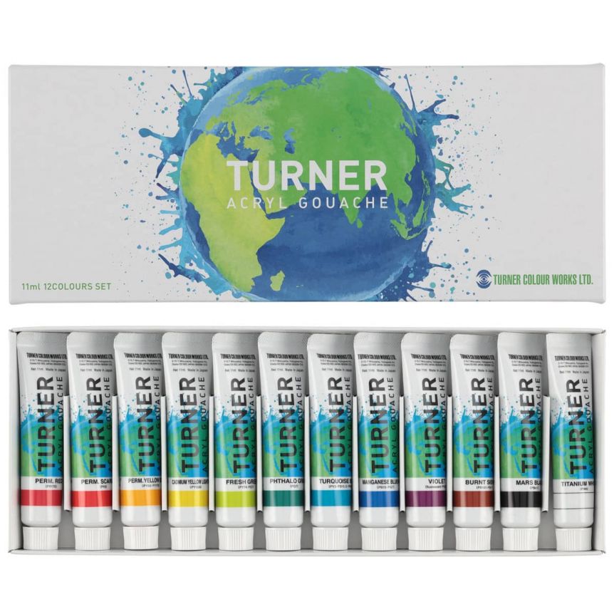 Turner Colour Acryl Gouache 11 ml Earth Set of 12