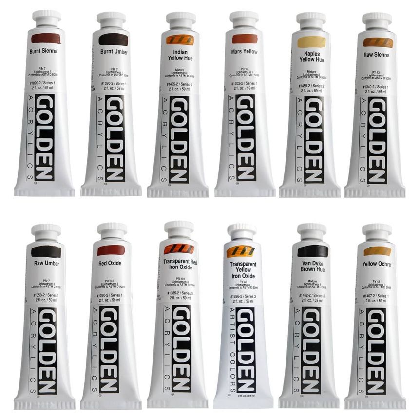 Golden Heavy Body Traditional Mixing Set 6 x 22ml tubes – ARCH Art Supplies