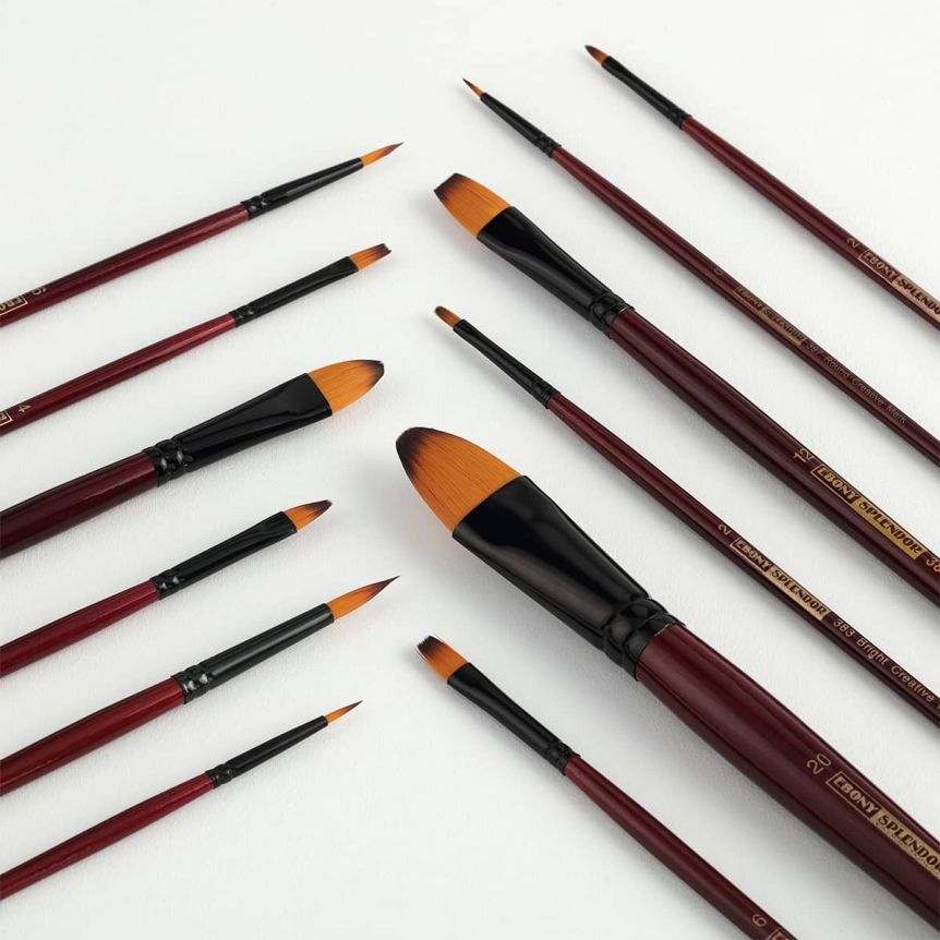 Ebony Splendor Long Handle Brush Value Set of 12