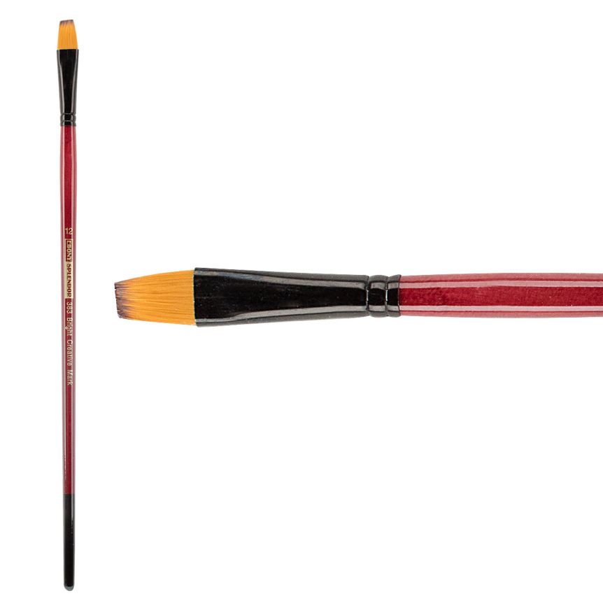 Ebony Splendor Synthetic Teijin Brush Long Handle Brush, Bright #12