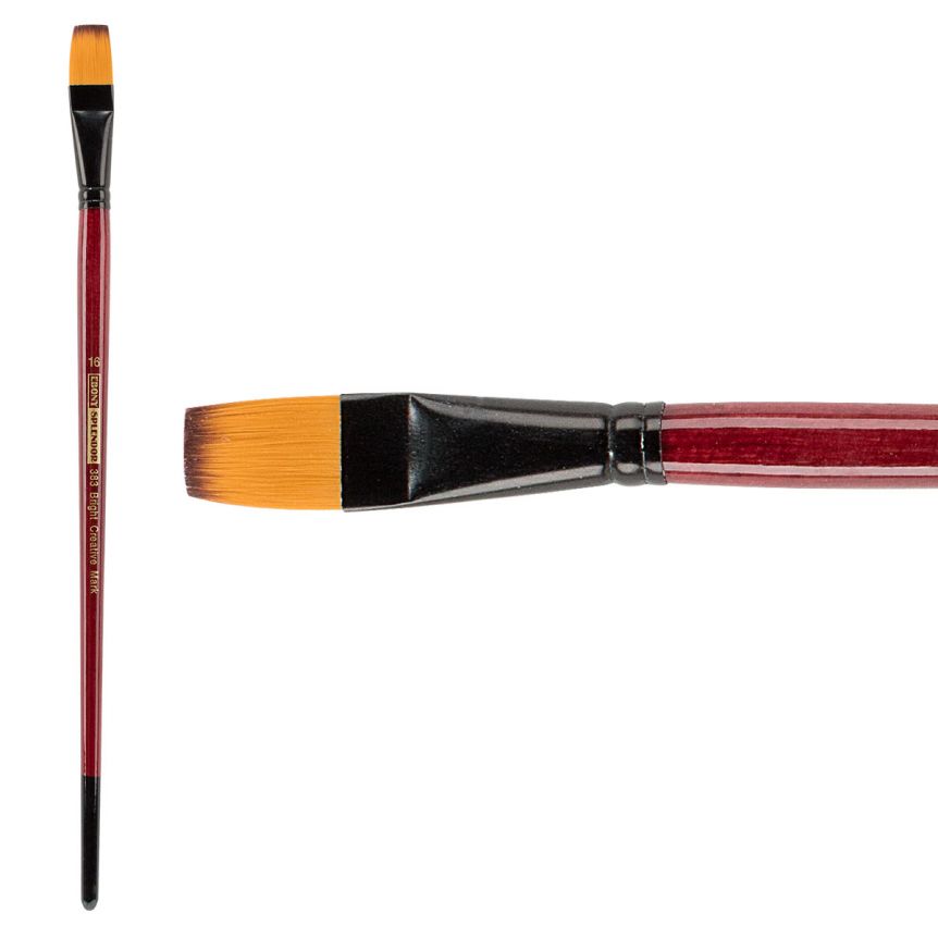 Ebony Splendor Synthetic Teijin Brush Long Handle Brush Bright #16