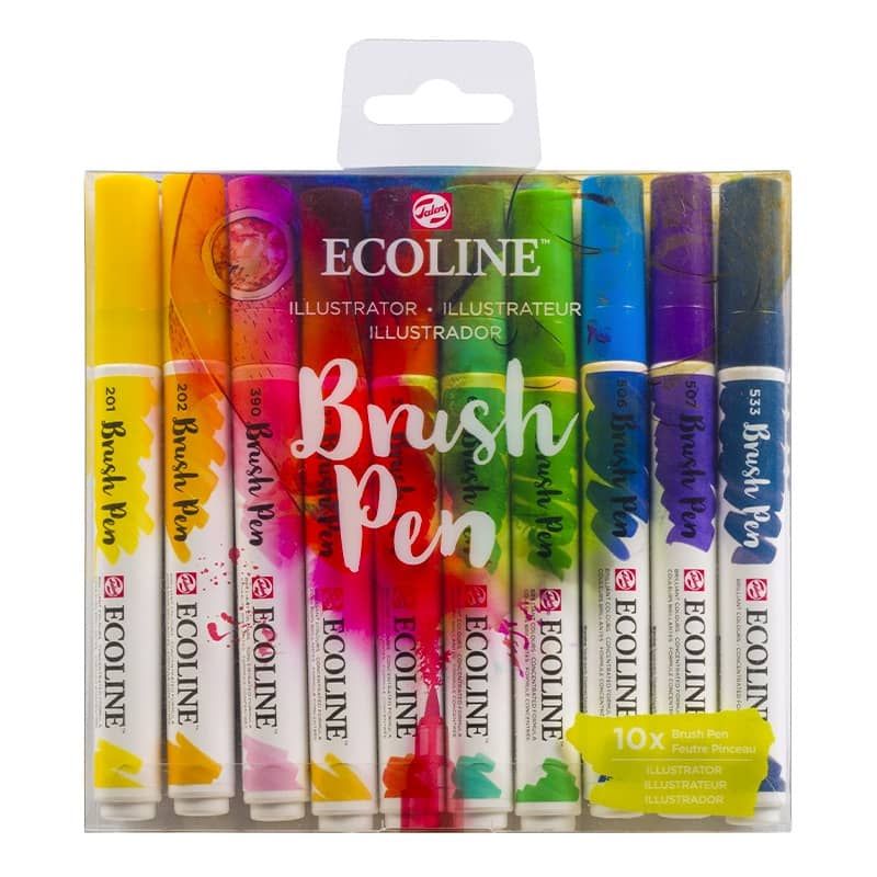 Ecoline Liquid Watercolor Brush Pen Set of 10 Illustration