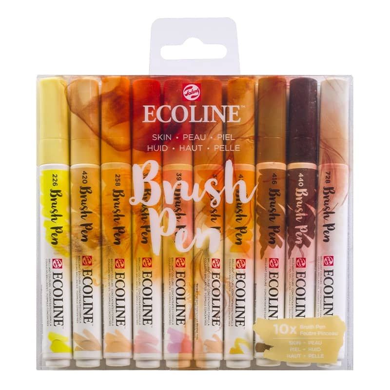 Ecoline Watercolor Brush Pen 15-color Set - Meininger Art Supply