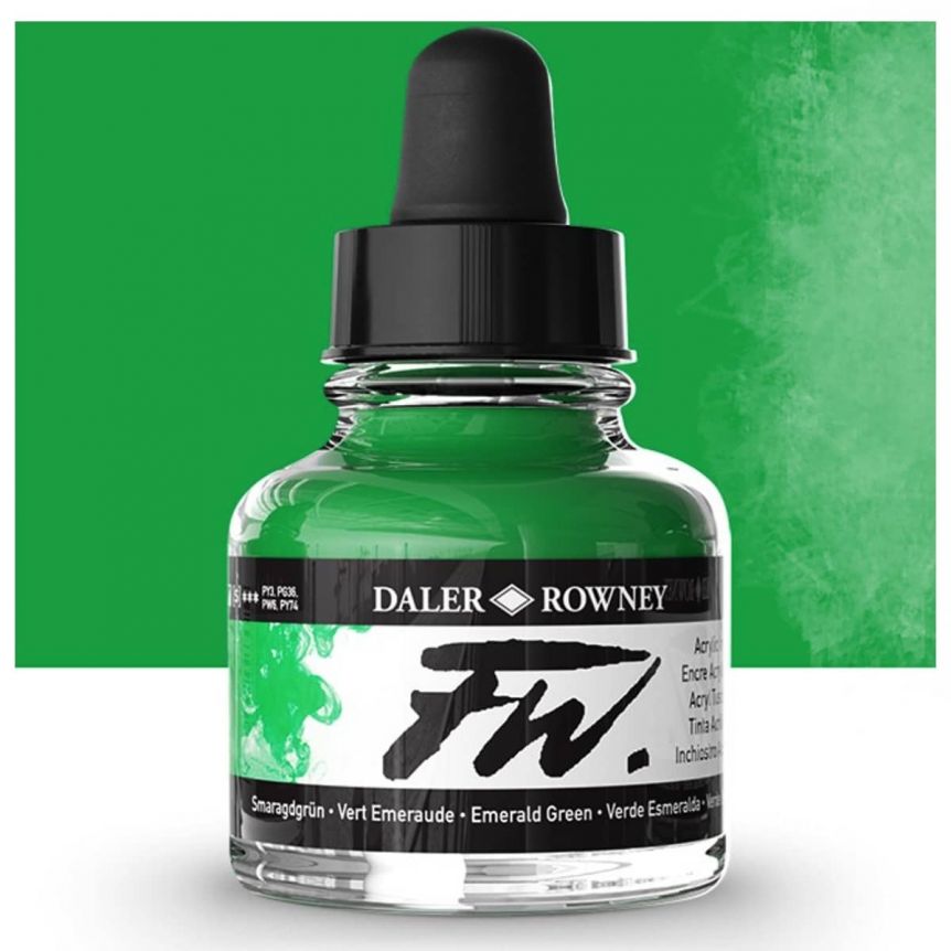 Daler-Rowney FW Acrylic Water-Resistant Artist Ink 1 oz Emerald Green