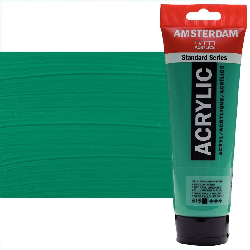 Amsterdam Standard Series Acrylic Paint - Emerald Green, 250ml Tube