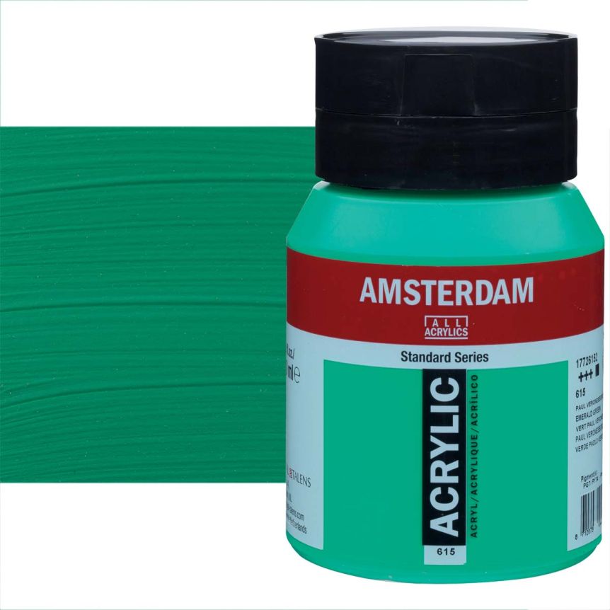Amsterdam Standard Series Acrilico 500 Ml - Verde Turchese 661, Colore Puro, Resistente Alla Luce, Per Artisti E Pittura Murale - 3