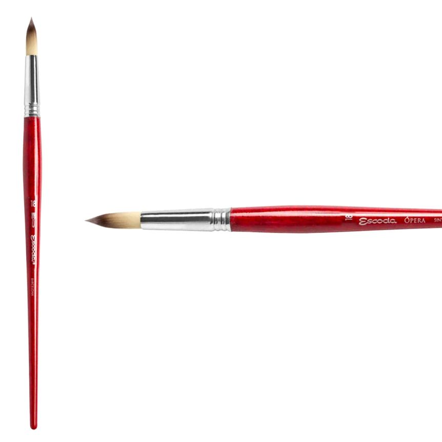 Escoda Opera Synthetic Oil & Acrylic Brush 3075 Round #18