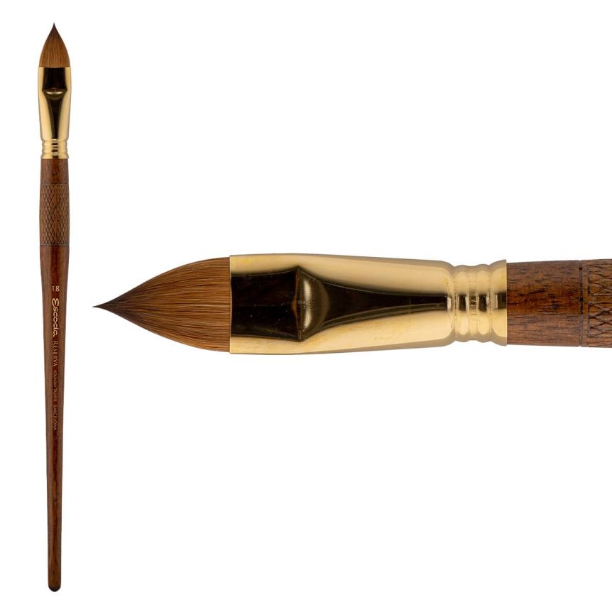 Escoda Reserva Kolinsky Tajmyr Sable Long Handle Brush 2820 Filbert #18