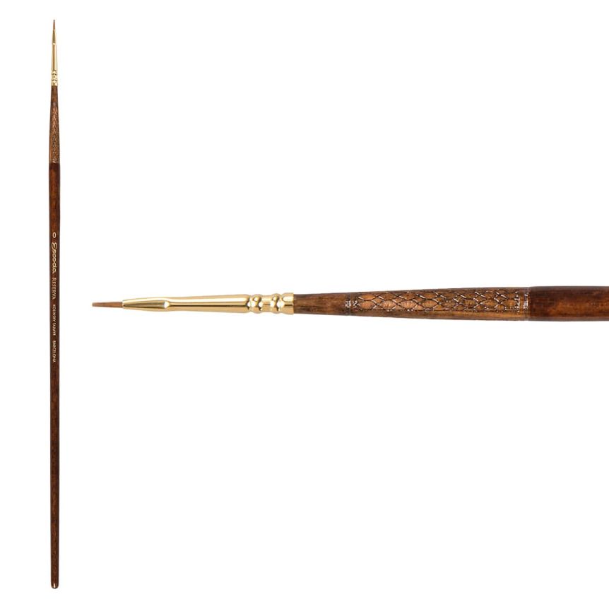 Escoda Reserva Kolinsky Tajmyr Sable Long Handle Brush 2920 Bright #0