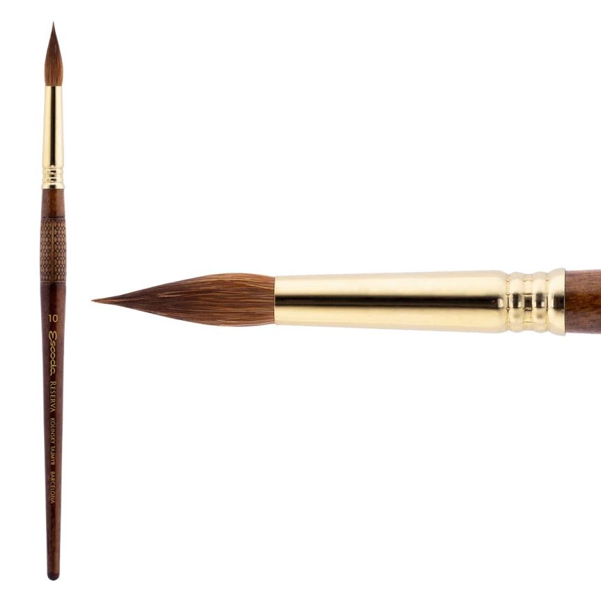 Escoda Reserva Tajmyr Kolinsky Watercolor Brush Series 1212 Round #10