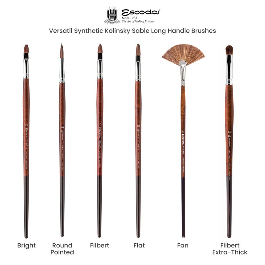 Escoda Versatil Synthetic Kolinsky Long Handle Brushes Jerry's Artarama