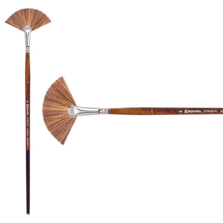 Escoda Versatil Synthetic Kolinsky Long Handle Brush Fan #6