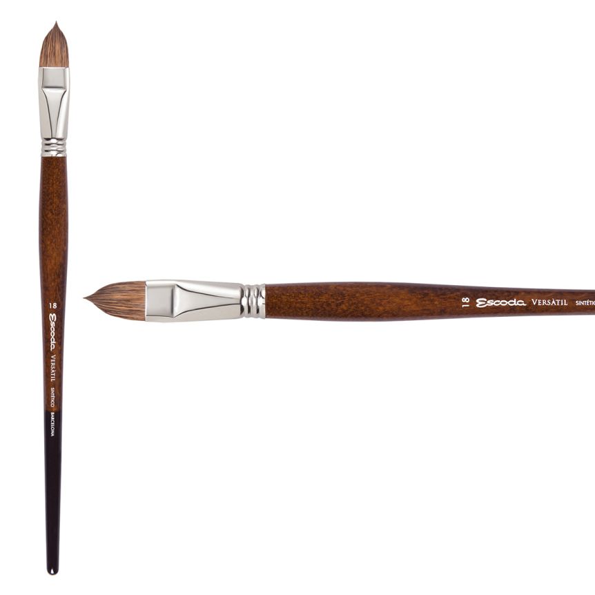 Escoda Versatil Synthetic Kolinsky Long Handle Brush Filbert #18