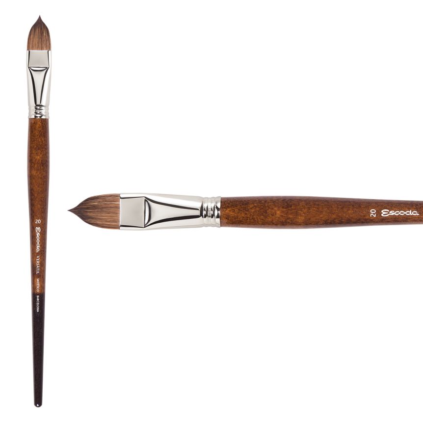 Escoda Versatil Synthetic Kolinsky Long Handle Brush Filbert #20