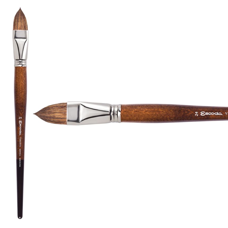 Escoda Versatil Synthetic Kolinsky Long Handle Brush Filbert #24