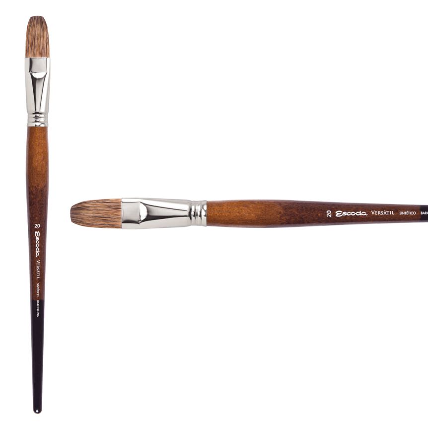 Escoda Versatil Synthetic Kolinsky Long Handle Brush Flat #20