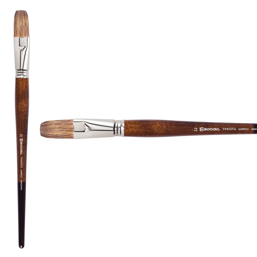Escoda Versatil Synthetic Kolinsky Long Handle Brush Flat #22