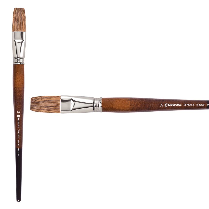 Escoda Versatil Synthetic Kolinsky Long Handle Brush Flat #24