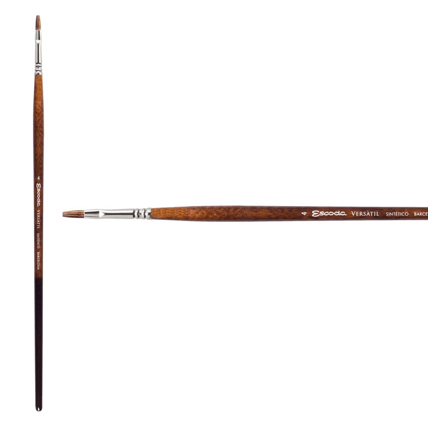 Escoda Versatil Synthetic Kolinsky Long Handle Brush Flat #4