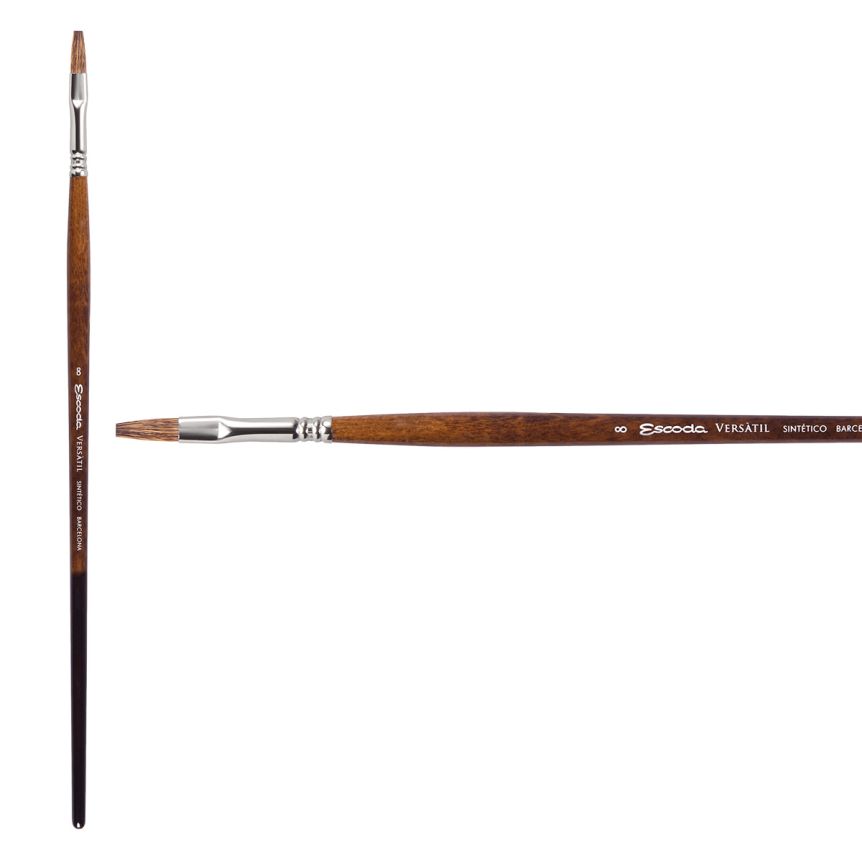 Escoda Versatil Synthetic Kolinsky Long Handle Brush Flat #8