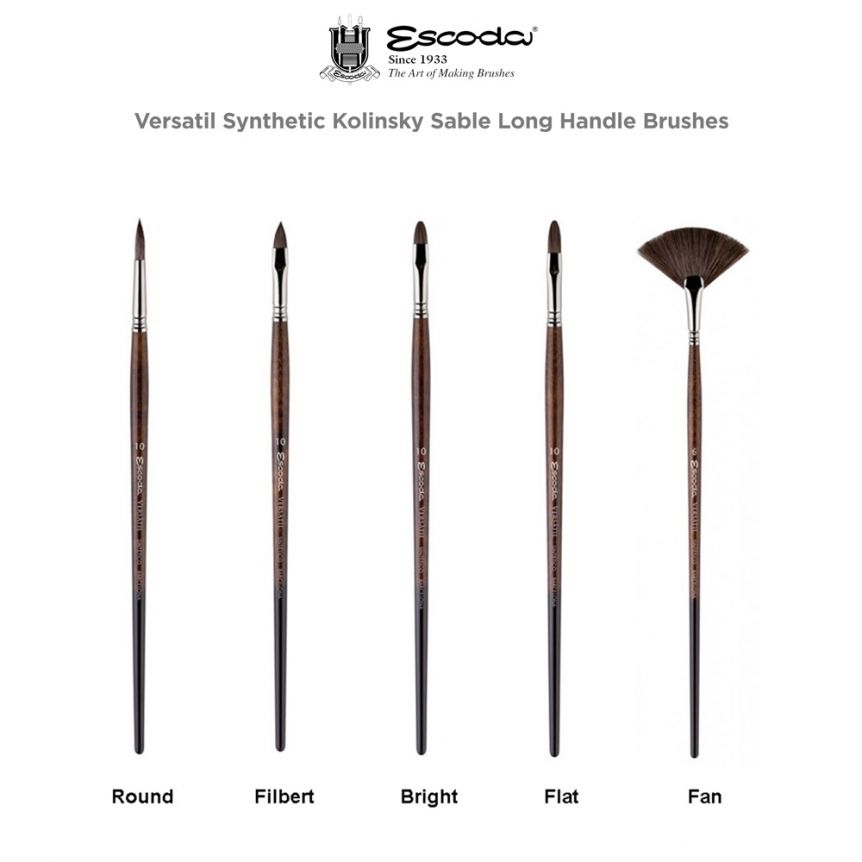Escoda Versatil Synthetic Kolinsky Sable Long Handle Brushes