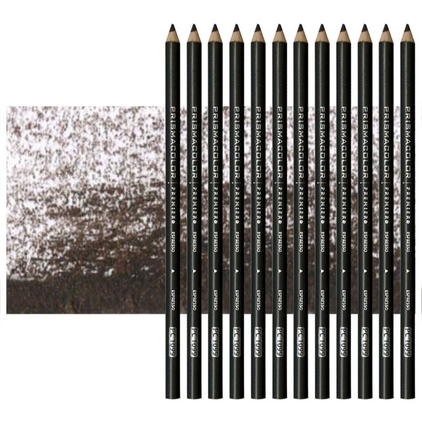 Prismacolor Premier Colored Pencils Set of 12 PC1099 - Espresso	