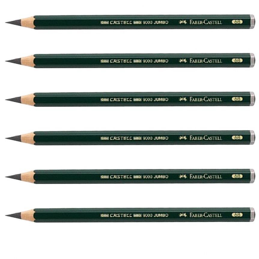 Faber Castell Graphite Sketch Pencil Set of 6 Pencils, With Sharpener &  Eraser