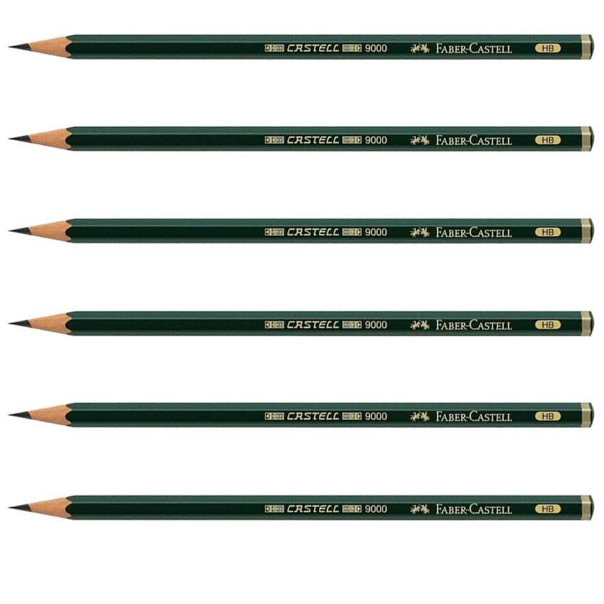 Faber-Castell 9000 Jumbo Graphite Pencils - HB (Box of 6