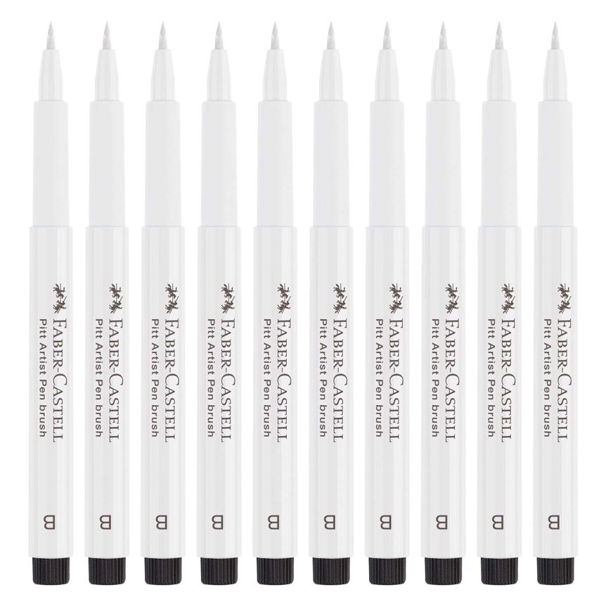 Faber-Castell Pitt Artist Pen No. 101 White Opaque Brush Nib (Box of 10)