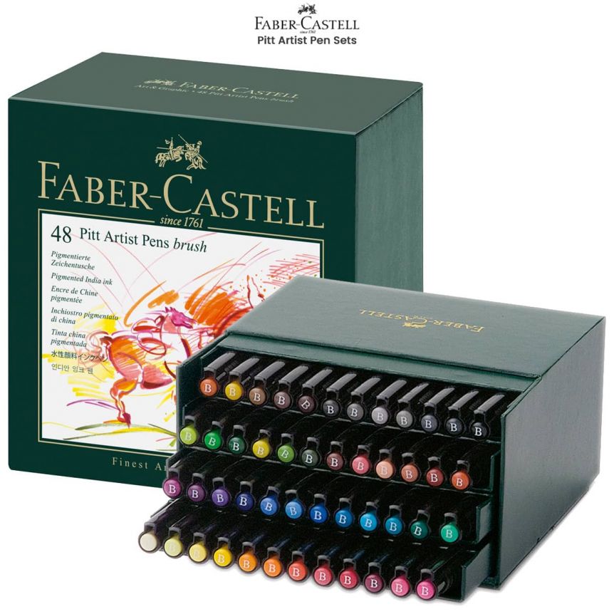 Faber-Castell Pitt Artist Wooden Box, Pack of 90