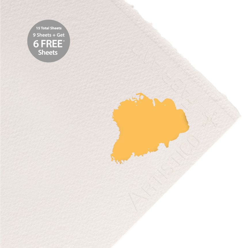 Fabriano Artistico Watercolor Paper - 22"x30" Extra-White, 140lb Cold Press (Pack of 9 + 6 Free Sheets)