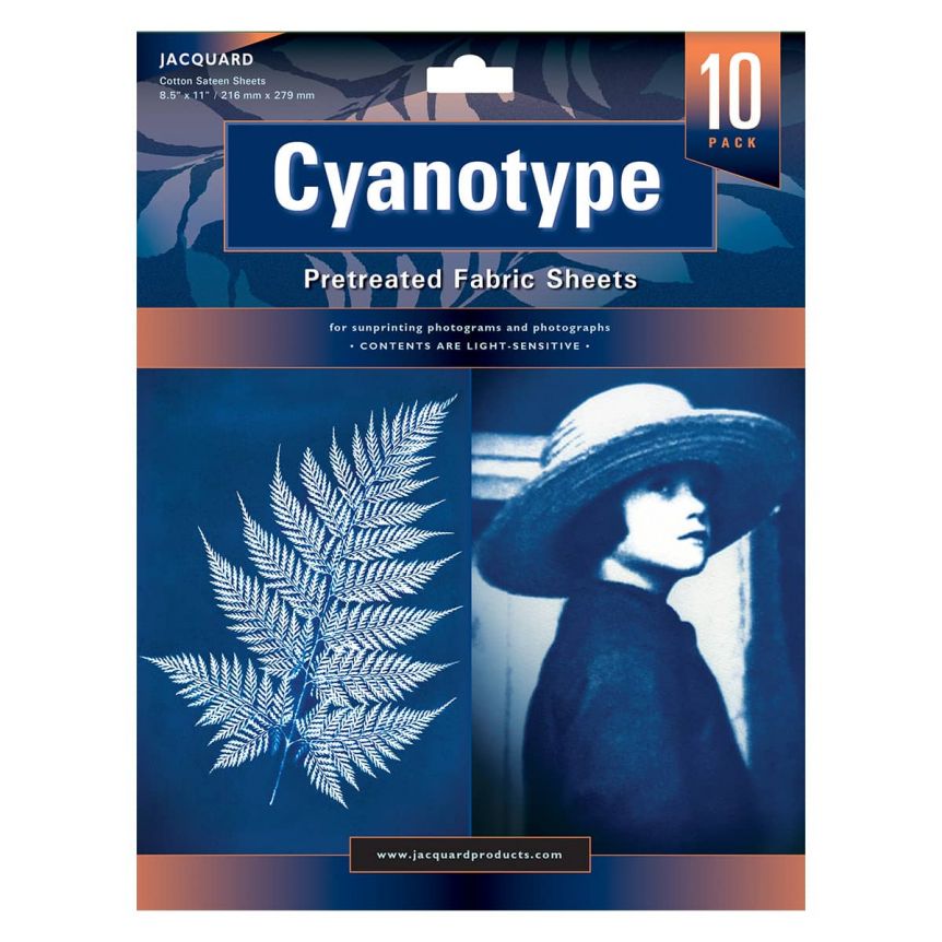 Jacquard Cyanotype Sun Printing Fabric Pack of 10, 8.5x11in